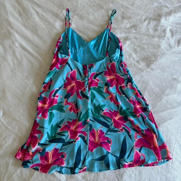 SOLD! DO NOT BUY! Show Me Your Mumu Mini Dress Blue Pink Tropical Floral - Picture 5 of 7